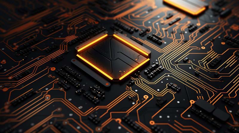 عکس cpu با چراغ نارنجی