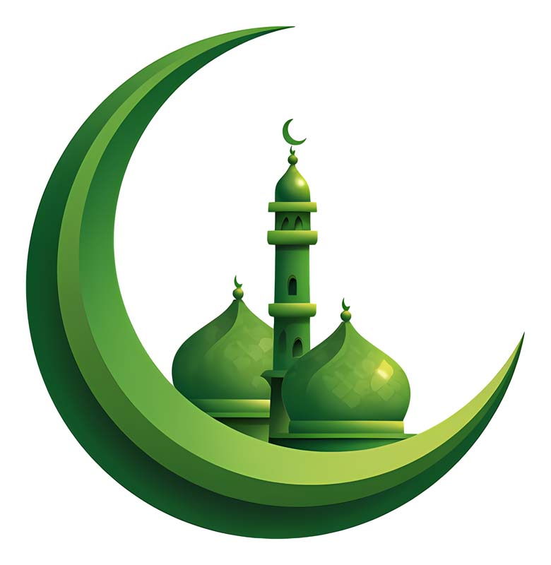 دانلود طرح گرافیکی مسجد و هلال سبز