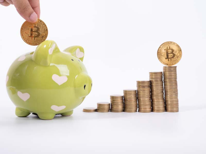 عکس بیت کوین و قلک پس انداز