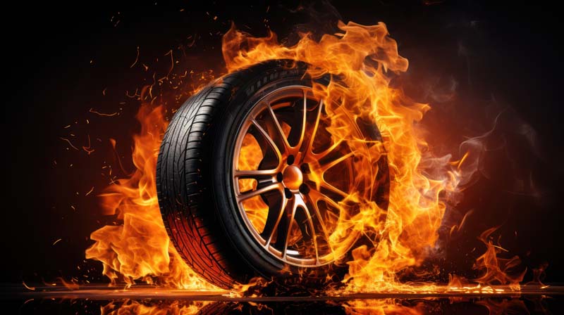 عکس لارج فرمت از تایر آتشین