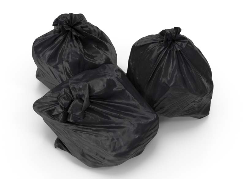 طرح گرافیکی سه بسته زباله