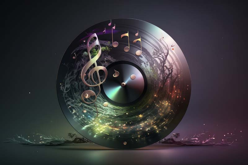 عکس با کیفیت از نت در صفحه گرامافون