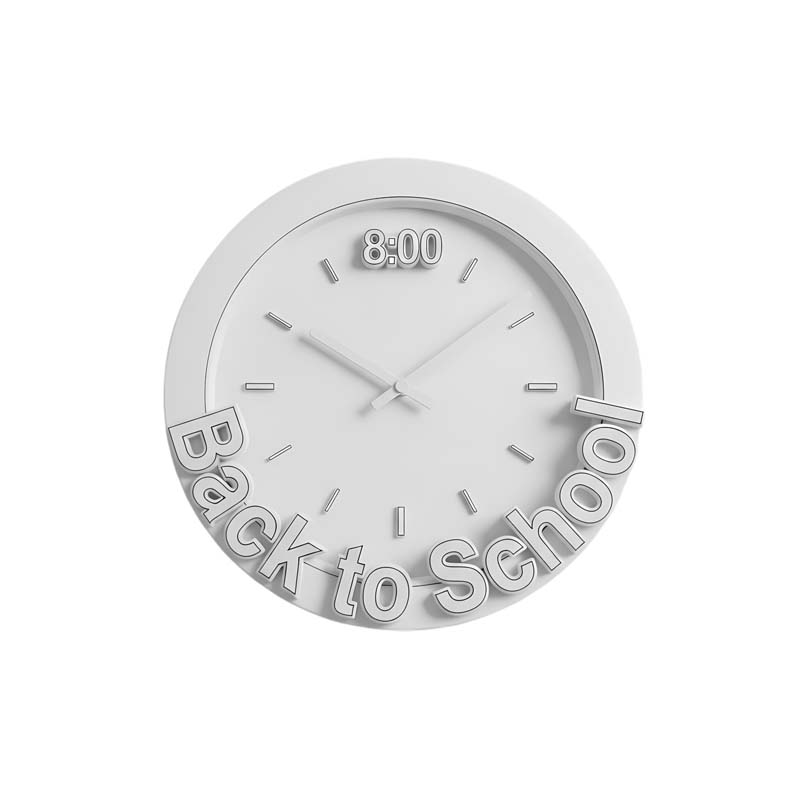 طرح گرافیکی از ساعت دیواری مخصوص مدرسه
