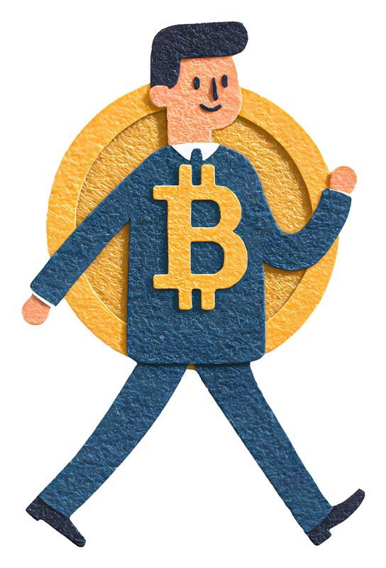 دانلود طرح مرد با نشان بیت کوین