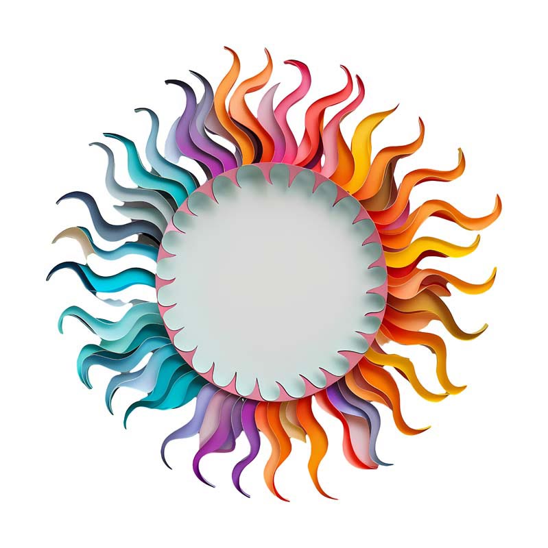 طرح گرافیکی خورشید کادر نوشته
