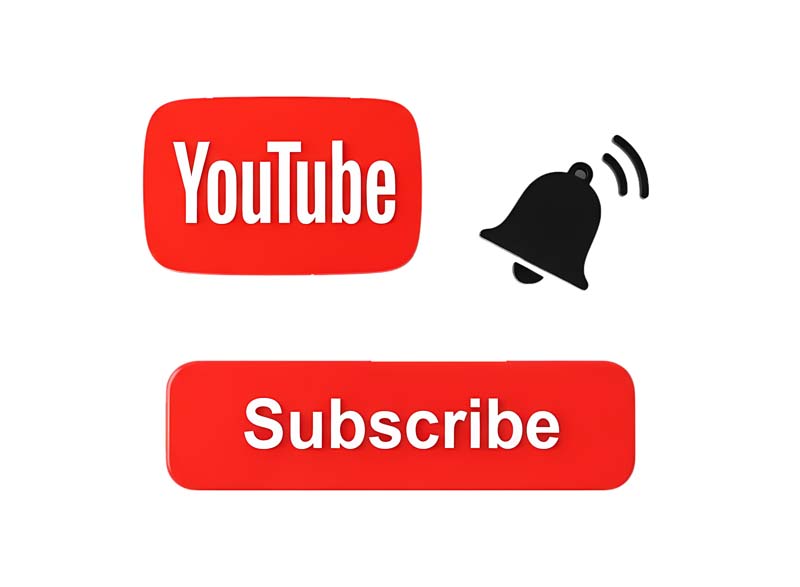 دانلود آیکون سابسکرایب یوتیوب با زنگوله مشکی