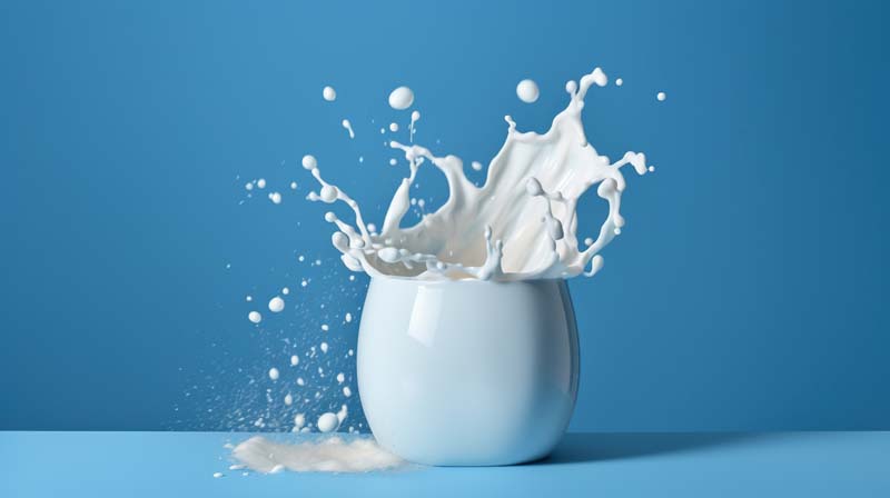 عکس لارج فرمت از سر ریز شیر از لیوان چینی