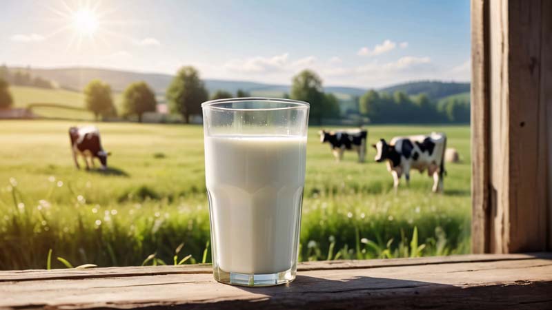عکس زیبا از لیوان شیر روی تخته