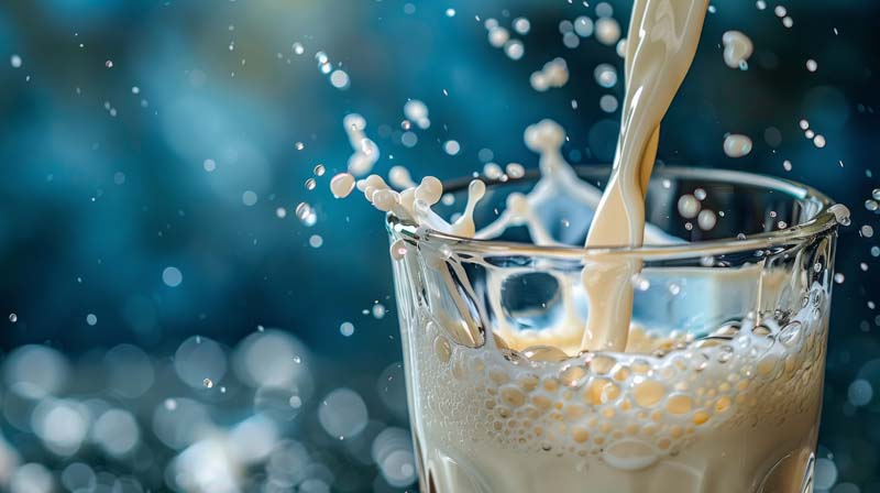 عکس زیبا از پریدن قطره شیر از لیوان