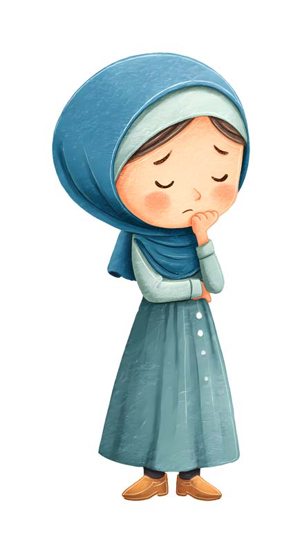 دانلود طرح زیبای گرافیکی دختر محجبه غمگین