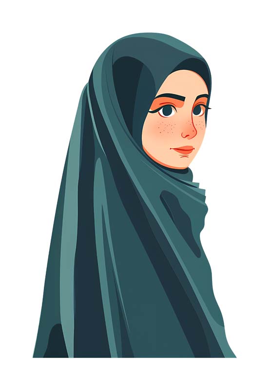 دانلود طرح زیبای گرافیکی خانم با چادر یشمی