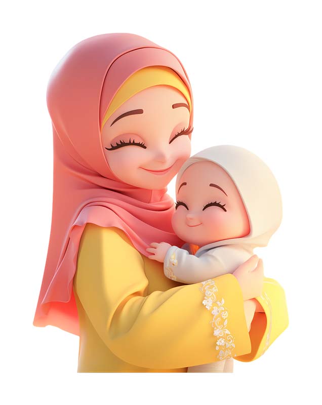 دانلود طرح زیبای گرافیکی مادر محجبه با فرزند