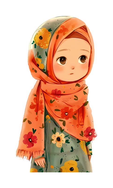 دانلود طرح زیبای گرافیکی دختر کارتونی محجبه