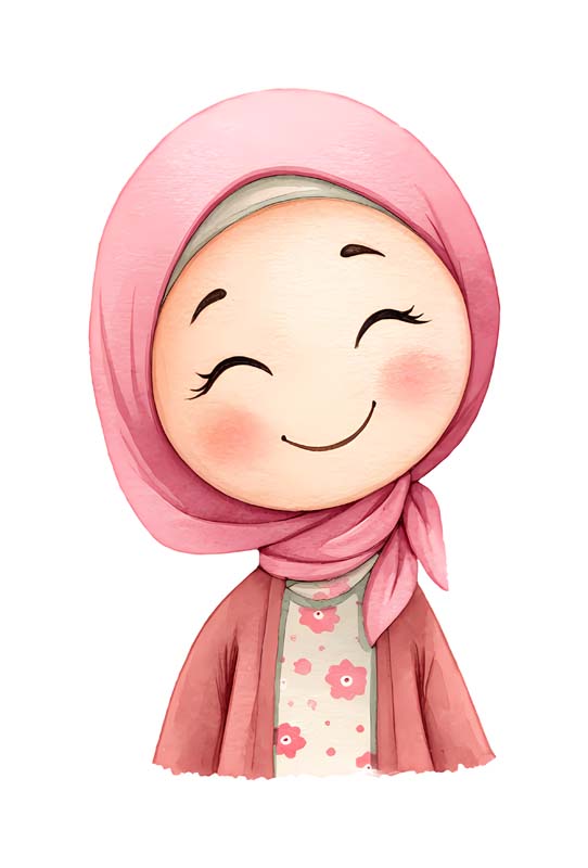 دانلود طرح زیبای گرافیکی دختر محجبه خندان