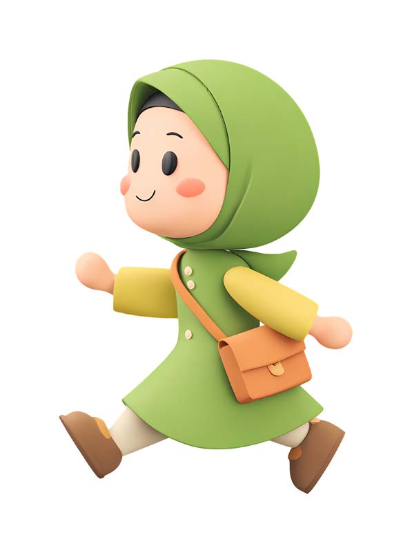 دانلود طرح زیبای گرافیکی دختر باحجاب در حال دویدن