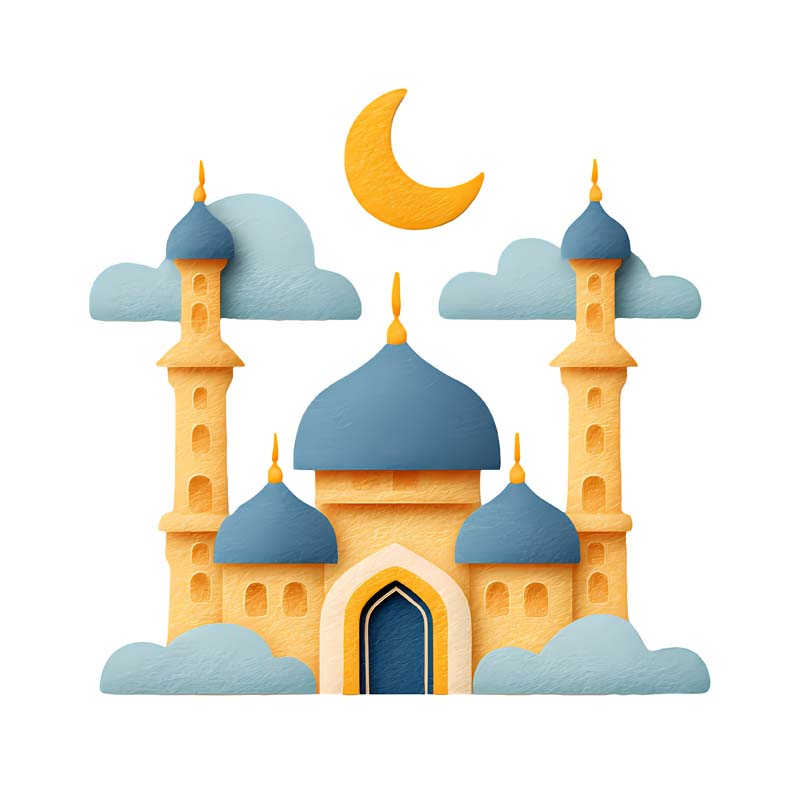 دانلود طرح زیبای گرافیکی مسجد آبی و نارنجی