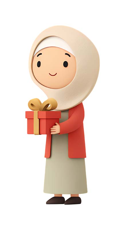 دانلود طرح زیبای گرافیکی خانم محجبه با کادو