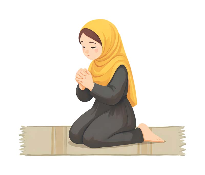 دانلود طرح زیبای گرافیکی خانم محجبه در حال دعا