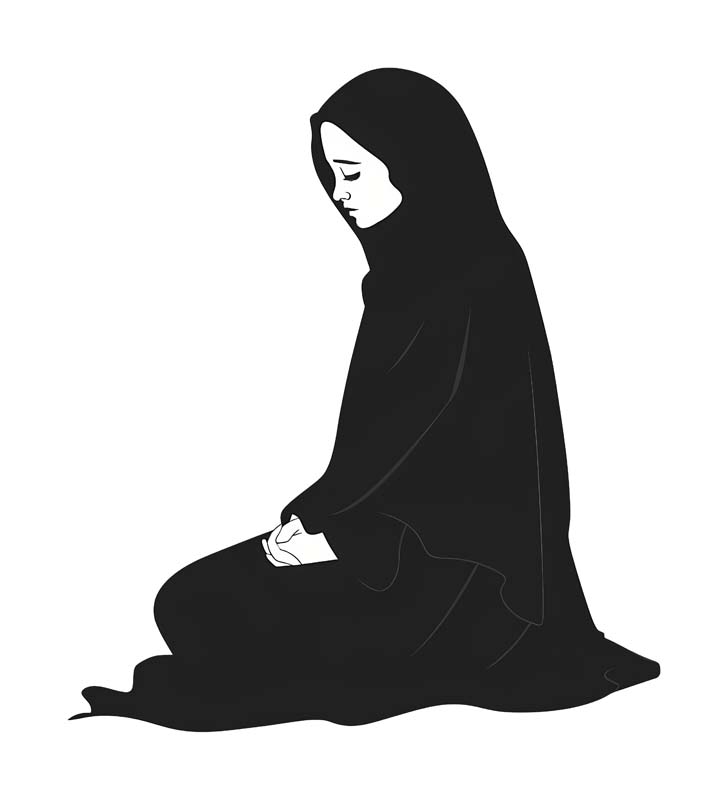 دانلود طرح زیبای گرافیکی خانم محجبه مشکی پوش