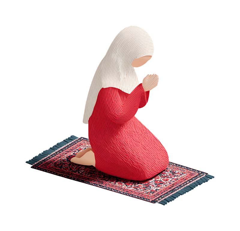 دانلود طرح زیبای گرافیکی خانم محجبه روی سجاده