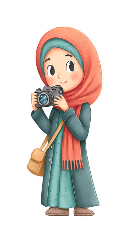 دانلود طرح زیبای گرافیکی دختر عکاس