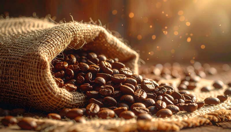 عکس زیبا از ریختن قهوه از گونی