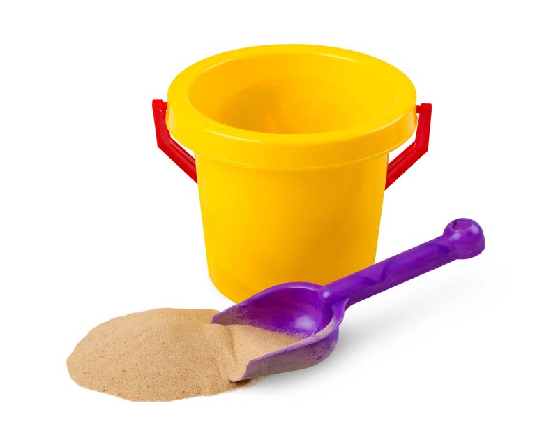 طرح دوربری شده سطل و خاک انداز اسباب بازی
