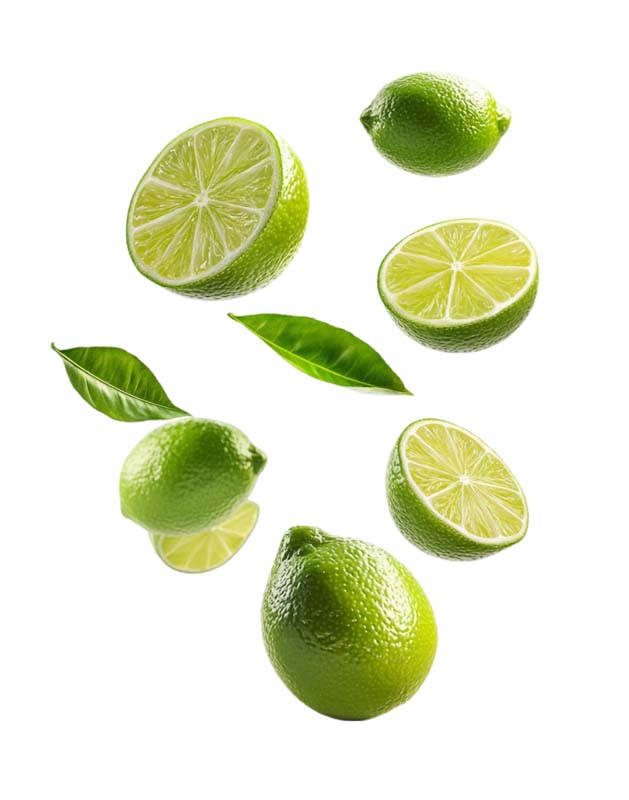 طرح دوربری شده لیموترش های برش خورده 