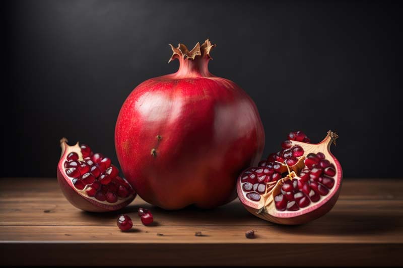 تصویر جذاب انار روی میز