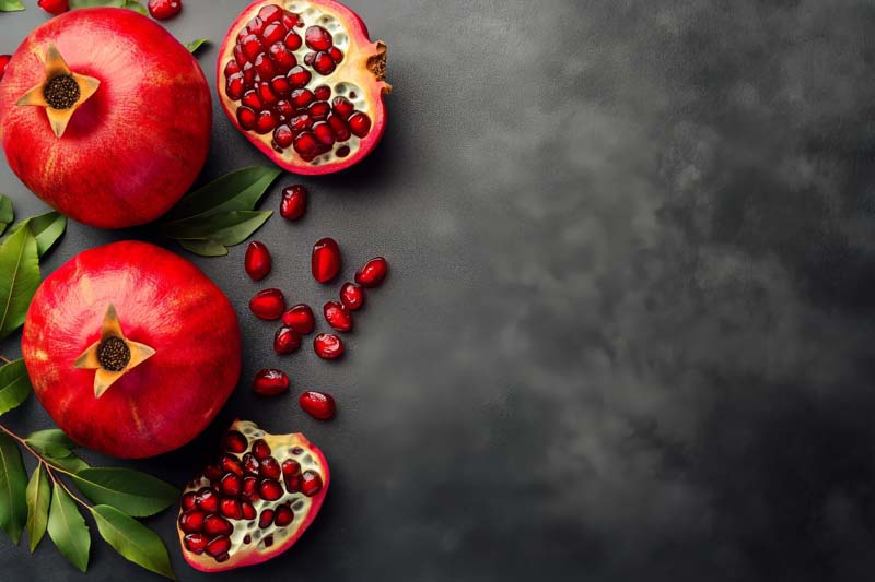 تصویر بسیار زیبای چند عدد انار قرمز