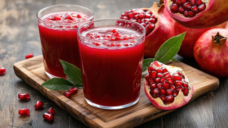 تصویر بسیار زیبای انار و نوشیدنی