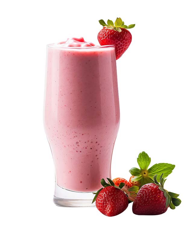طرح دوربری شده لیوان شیر توت فرنگی