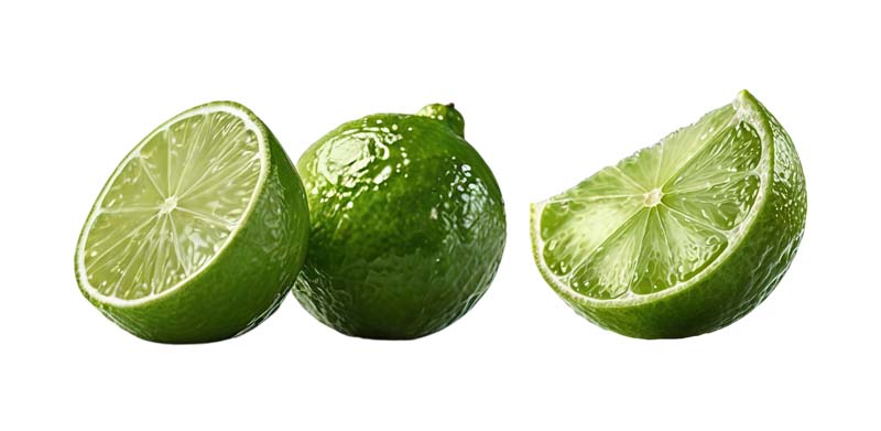 طرح دوربری شده از لیمو ترش های سبز