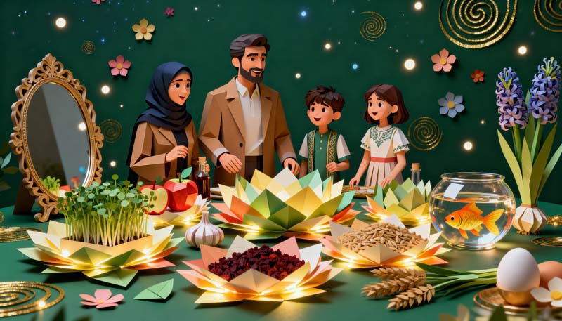 تصویر گرافیکی سفره هفت سین 4 نفره