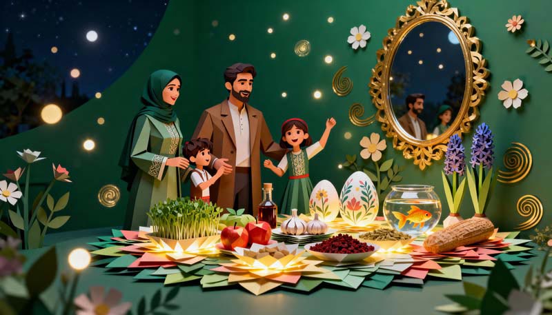 دانلود تصویر گرافیکی سفره هفت سین بزرگ