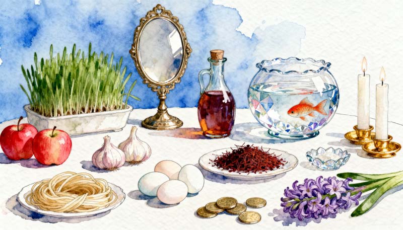 عکس گرافیکی سفره هفت سین سال نو