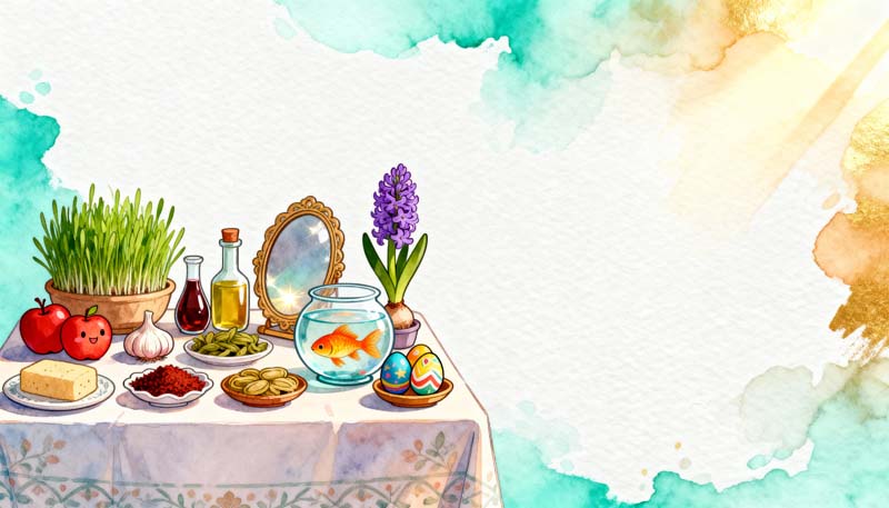 عکس گرافیکی سفره هفت سین سال نو