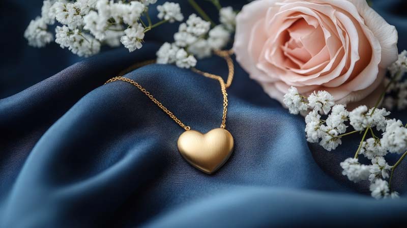 عکس بسیار زیبای گردنبند و گل
