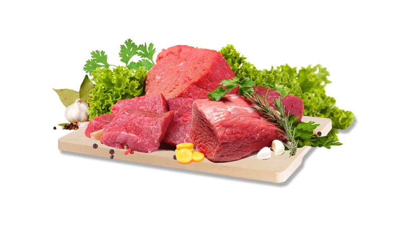 طرح دوربری شده از گوشت قرمز