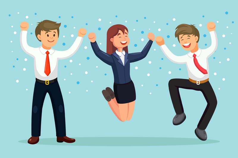 دانلود وکتور مفهومی موفقیت و شادی