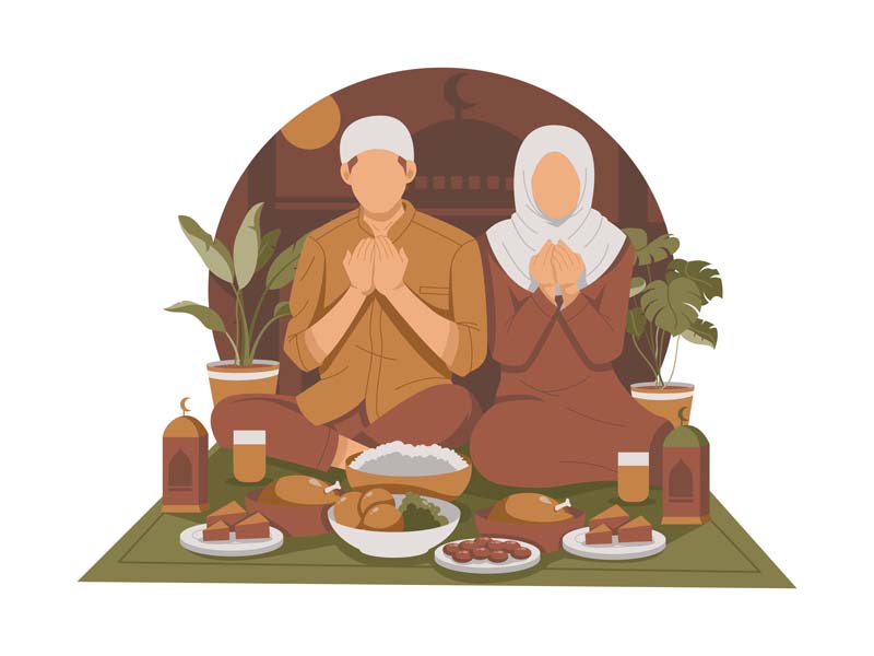 دانلود وکتور مفهومی سفره افطار