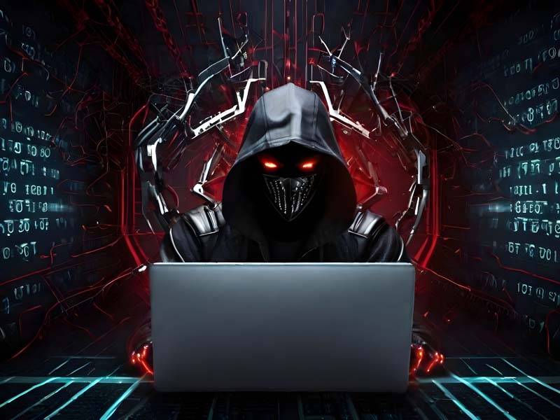 تصویر با کیفیت هکر چشم قرمز ترسناک