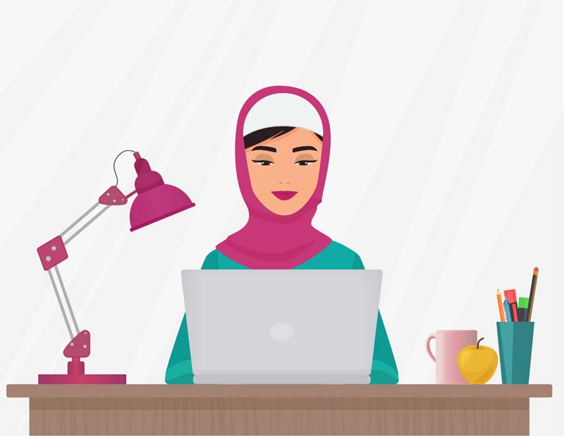 دانلود وکتور مفهومی خانم کارمند باحجاب