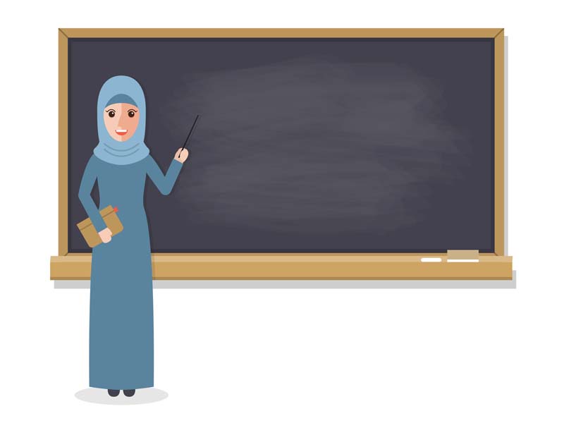 دانلود وکتور مفهومی خانم معلم باحجاب