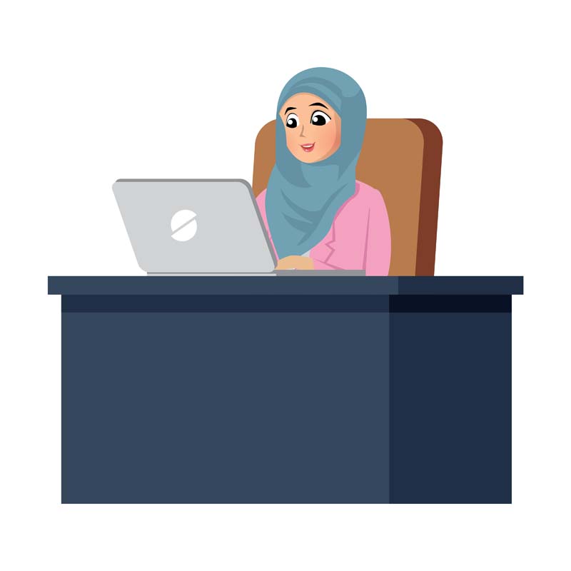 دانلود وکتور مفهومی خانم محجبه کارمند
