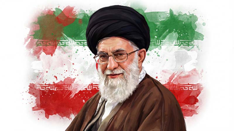 تصویر حضرت خامنه ای و پرچم ایران