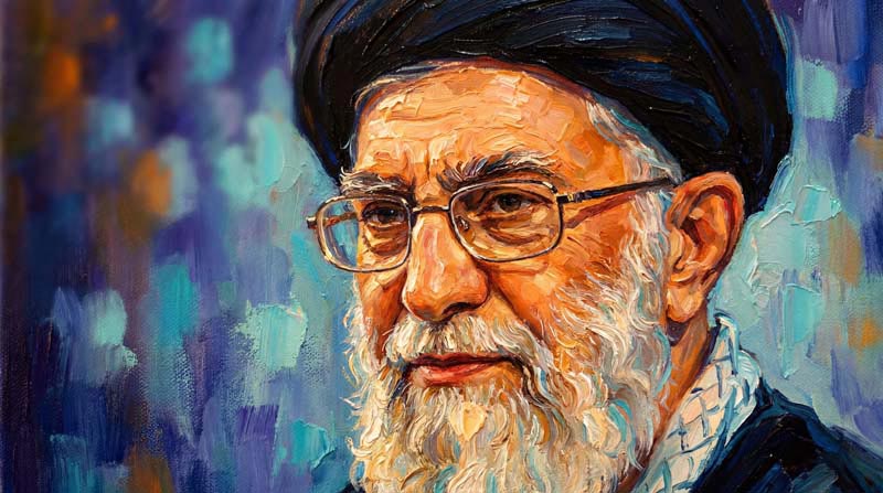 تصویر نقاشی امام خامنه ای