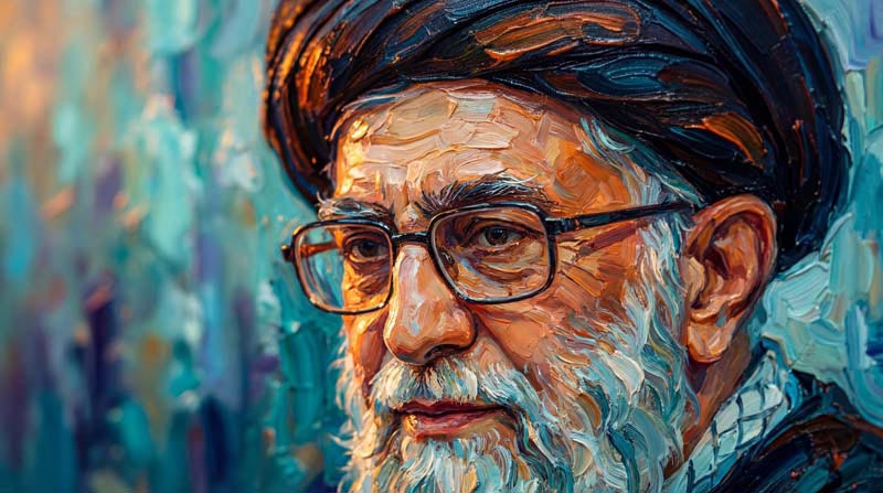 تصویر نقاشی رهبر انقلاب اسلامی