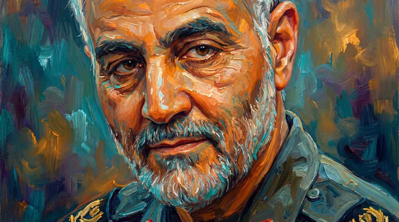 تصویر نقاشی حاج قاسم سلیمانی
