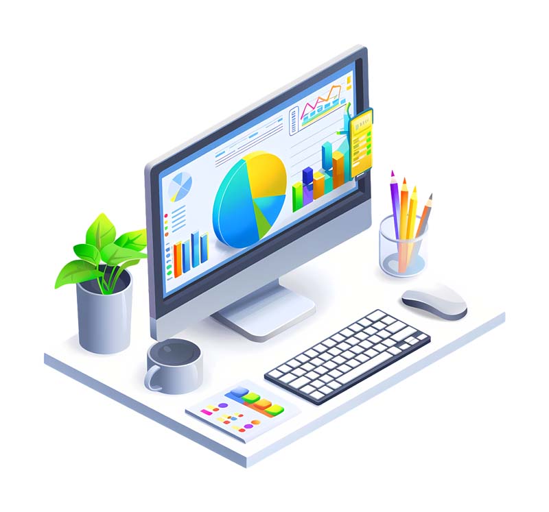 دانلود طرح میزکار کامپیوتر با نمودار
